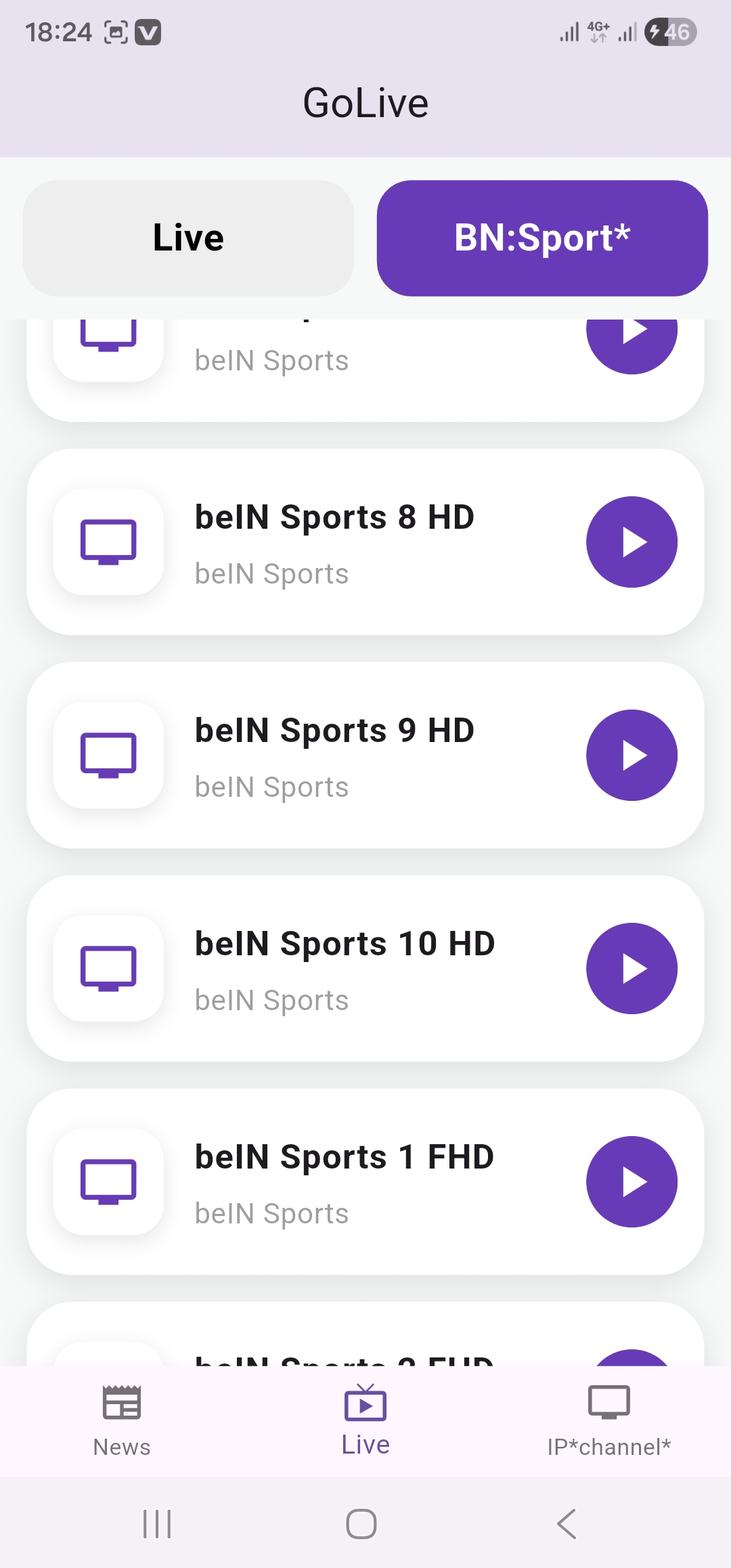 GoLive TV Screenshot 4